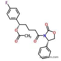 Molecular Structure of 433953-58-3 (2-Oxazolidinone, 3-[(5S)-5-(acetyloxy)-5-(4-fluorophenyl)-1-oxopentyl]-4-phenyl-, (4S)-)
